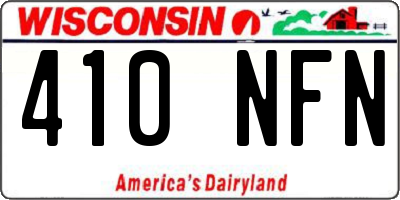 WI license plate 410NFN
