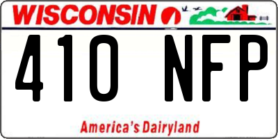 WI license plate 410NFP