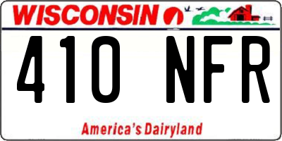 WI license plate 410NFR