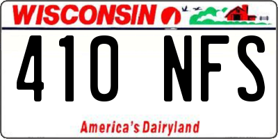 WI license plate 410NFS