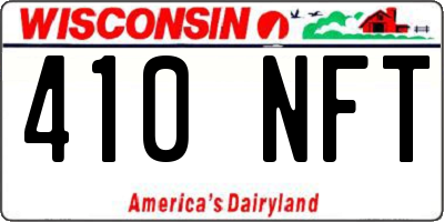 WI license plate 410NFT