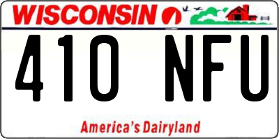 WI license plate 410NFU