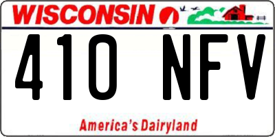 WI license plate 410NFV