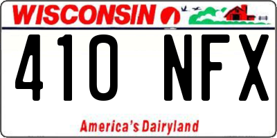 WI license plate 410NFX