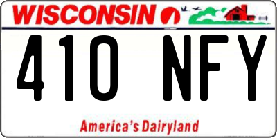 WI license plate 410NFY