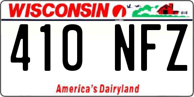 WI license plate 410NFZ