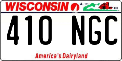 WI license plate 410NGC