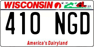 WI license plate 410NGD