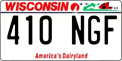 WI license plate 410NGF