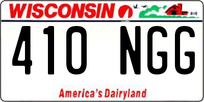 WI license plate 410NGG