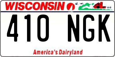 WI license plate 410NGK