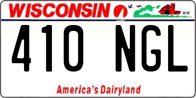 WI license plate 410NGL