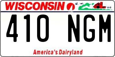 WI license plate 410NGM
