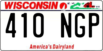 WI license plate 410NGP