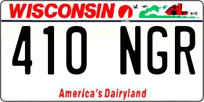 WI license plate 410NGR