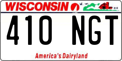 WI license plate 410NGT
