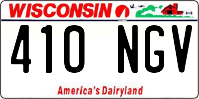 WI license plate 410NGV