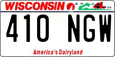 WI license plate 410NGW