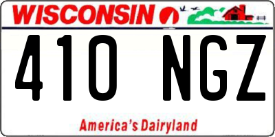 WI license plate 410NGZ