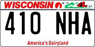 WI license plate 410NHA