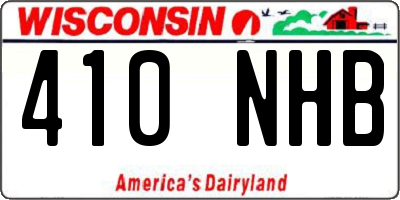 WI license plate 410NHB