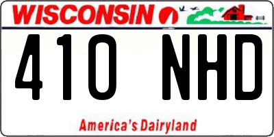 WI license plate 410NHD