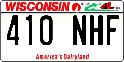 WI license plate 410NHF