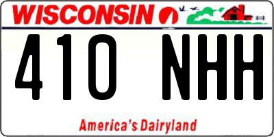 WI license plate 410NHH