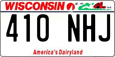 WI license plate 410NHJ