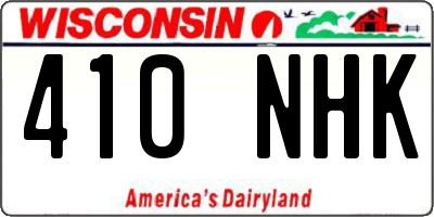 WI license plate 410NHK