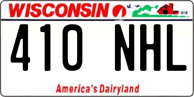 WI license plate 410NHL