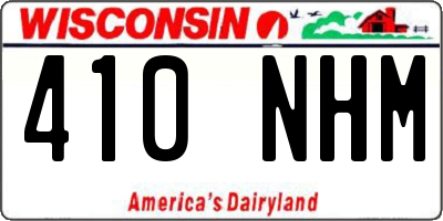 WI license plate 410NHM