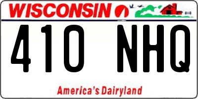 WI license plate 410NHQ