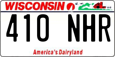 WI license plate 410NHR
