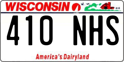 WI license plate 410NHS