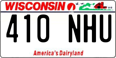 WI license plate 410NHU
