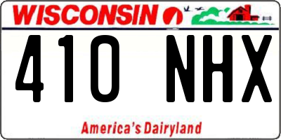 WI license plate 410NHX