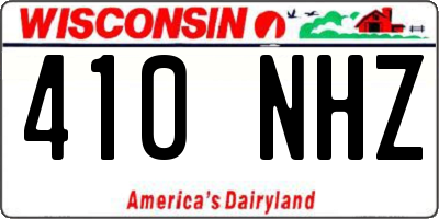 WI license plate 410NHZ