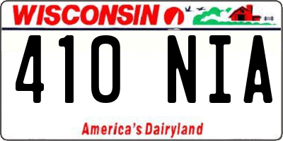 WI license plate 410NIA