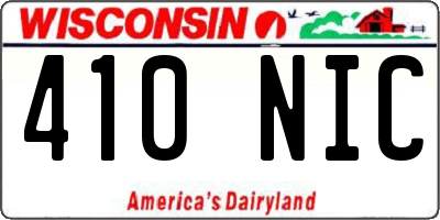 WI license plate 410NIC