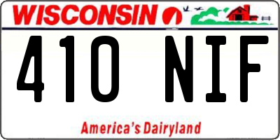 WI license plate 410NIF