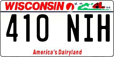 WI license plate 410NIH
