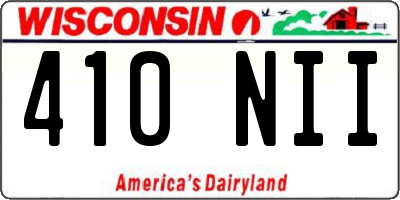 WI license plate 410NII