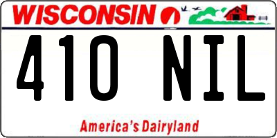 WI license plate 410NIL