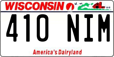 WI license plate 410NIM