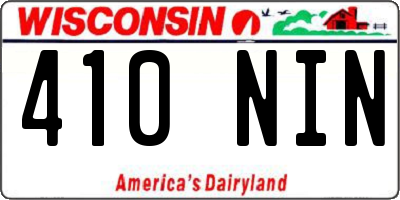 WI license plate 410NIN
