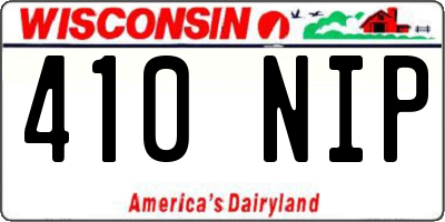 WI license plate 410NIP