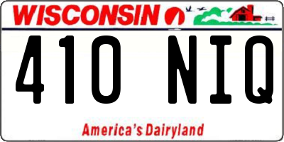 WI license plate 410NIQ