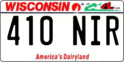 WI license plate 410NIR