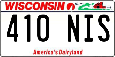 WI license plate 410NIS